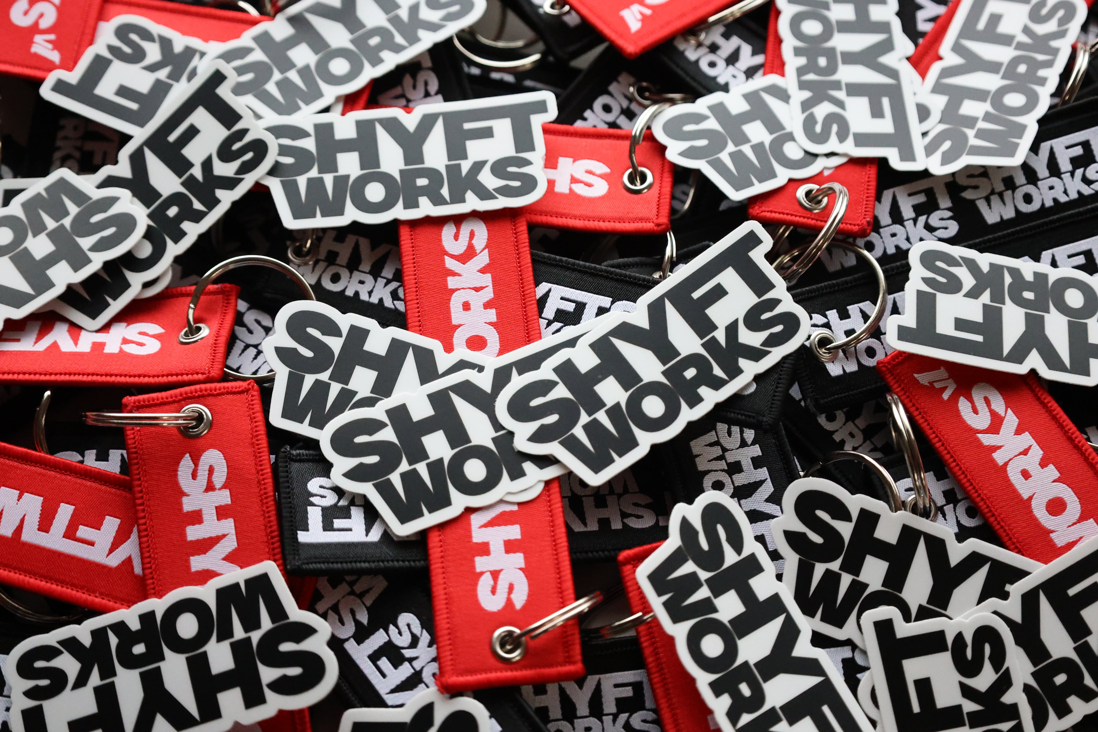 SHYFTWORKS Keychain and Sticker pack