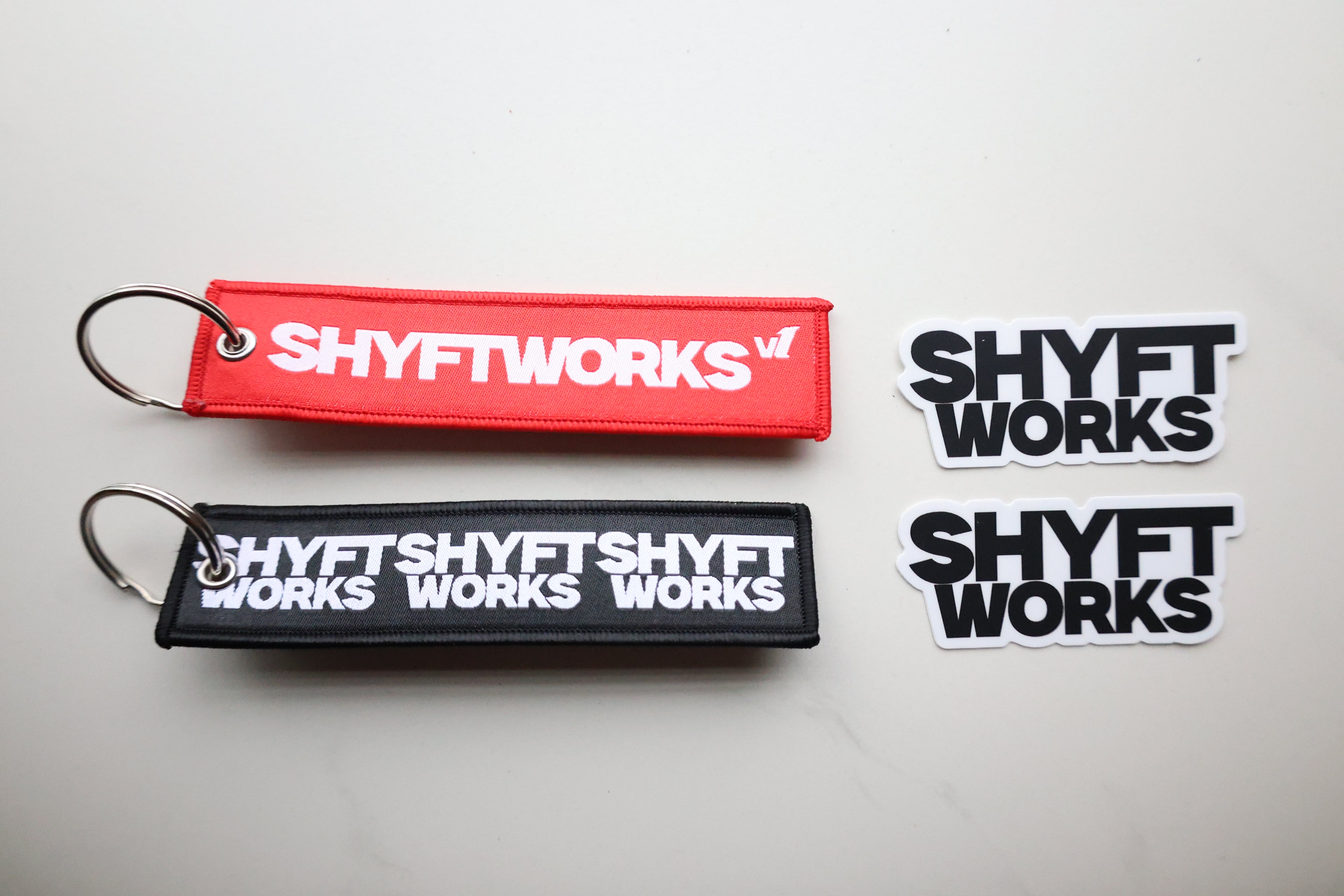 SHYFTWORKS Keychain and Sticker pack
