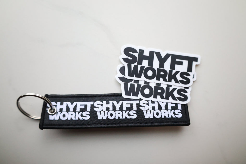 SHYFTWORKS Keychain and Sticker pack