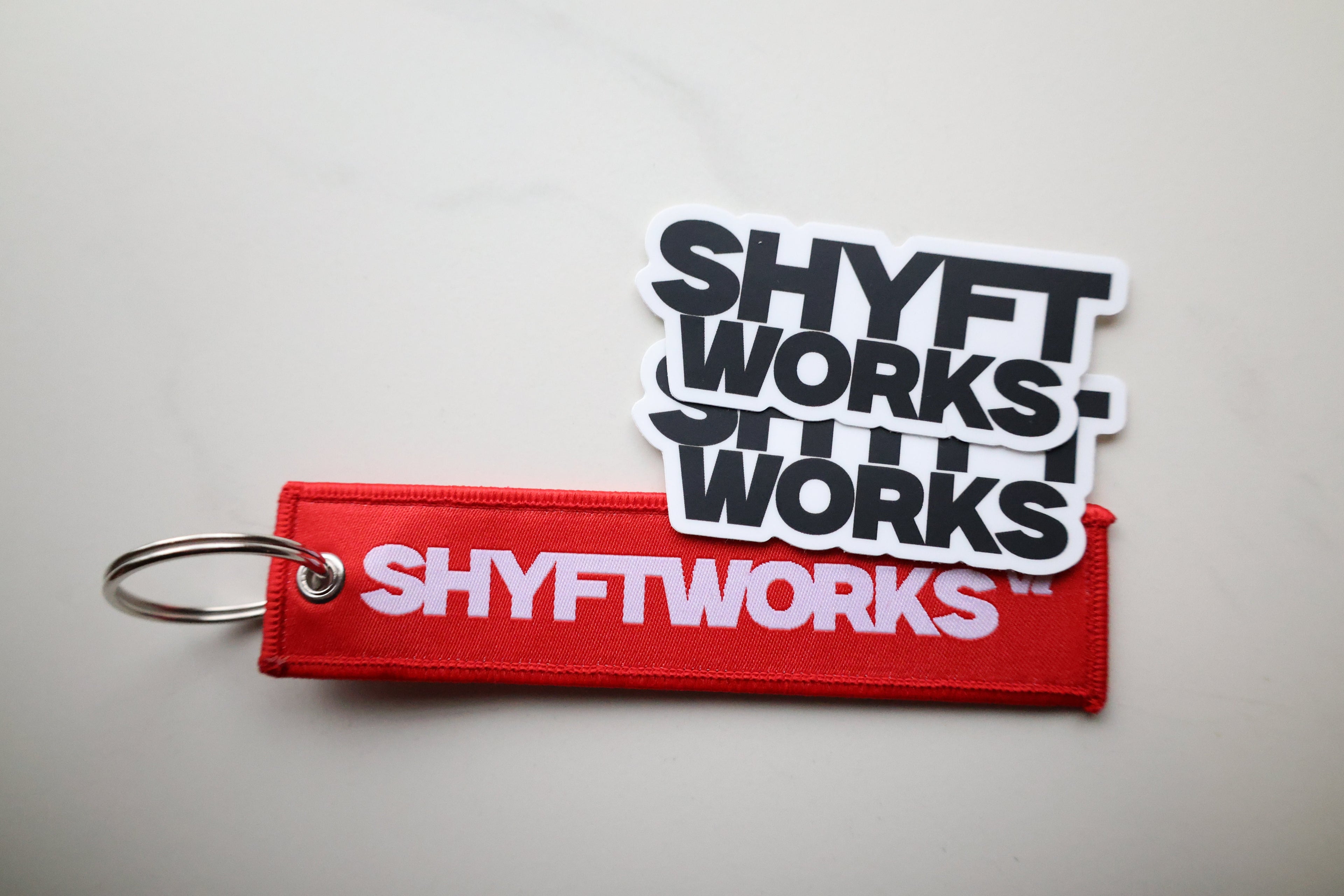 SHYFTWORKS Keychain and Sticker pack