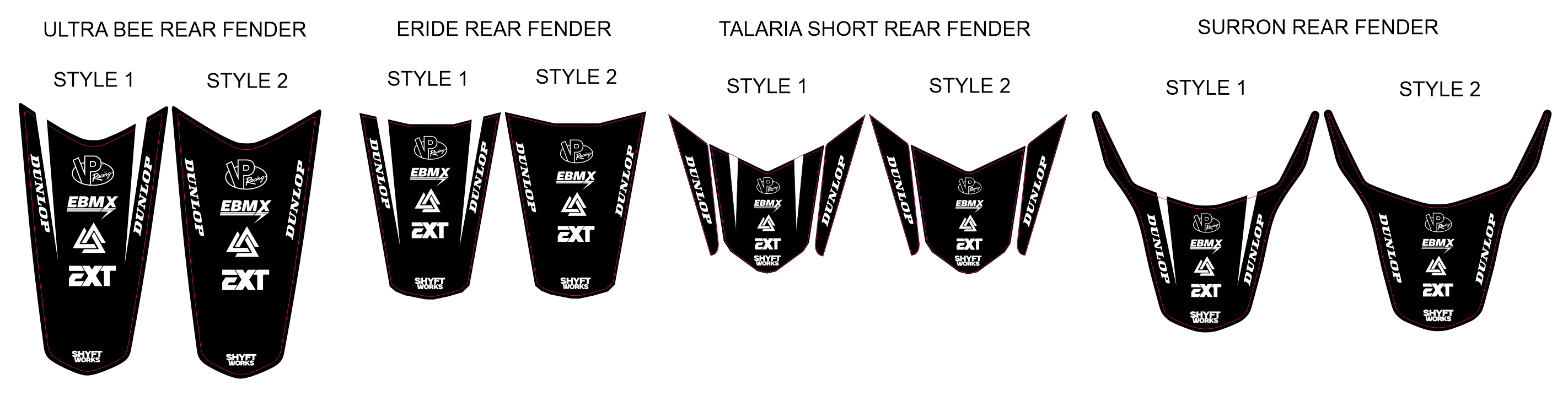 Shyftworks Pre-Designed Rear Fender Decals