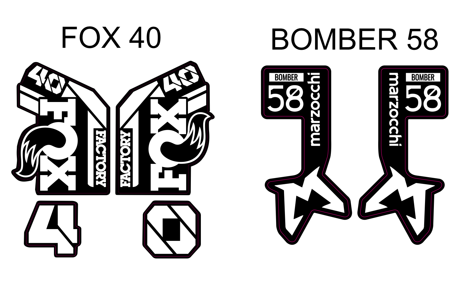Shyftworks FOX 40/Bomber 58 Fork Decals