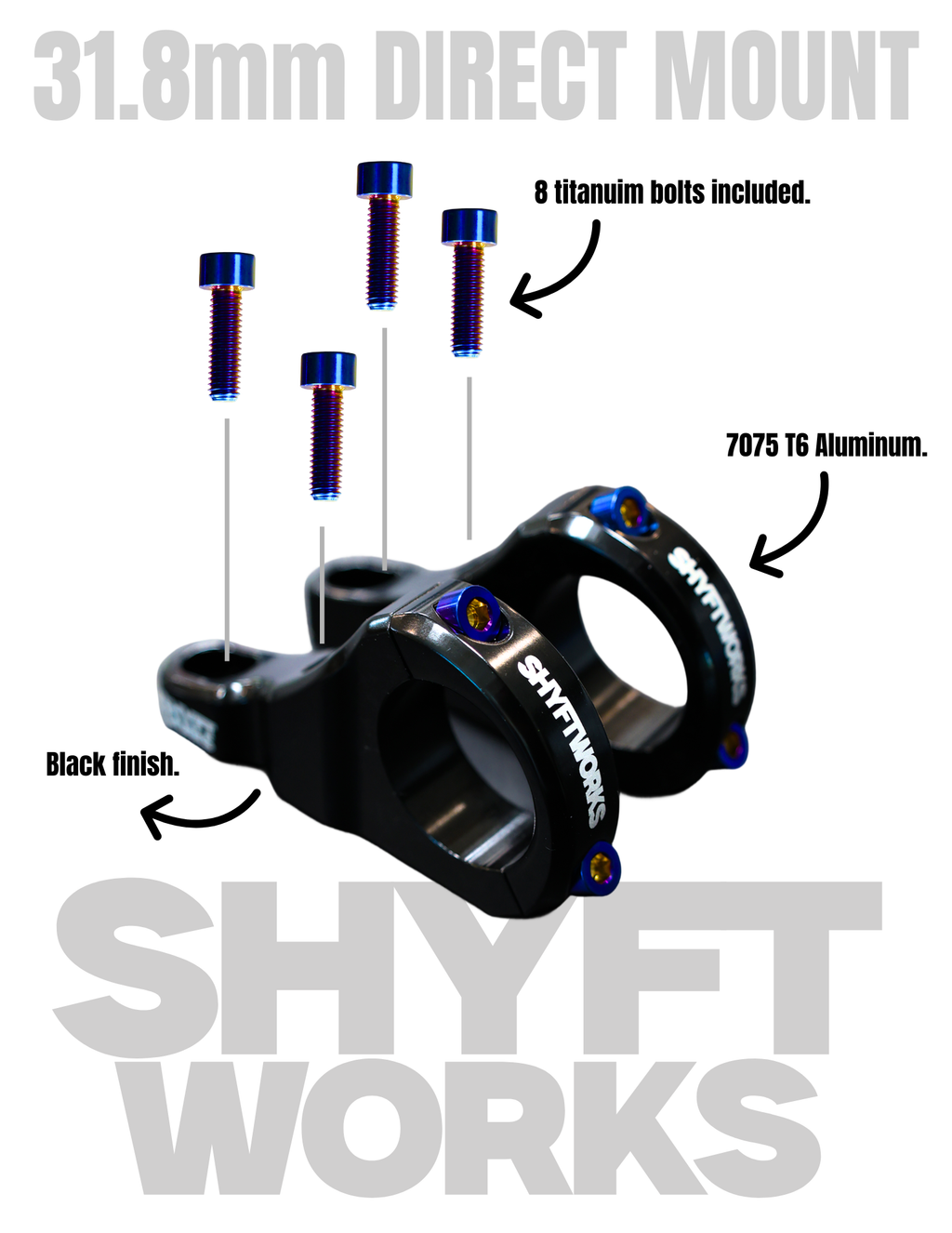 SHYFTWORKS Direct Stem 31.8 V1 (FREE TITANIUM BOLTS)