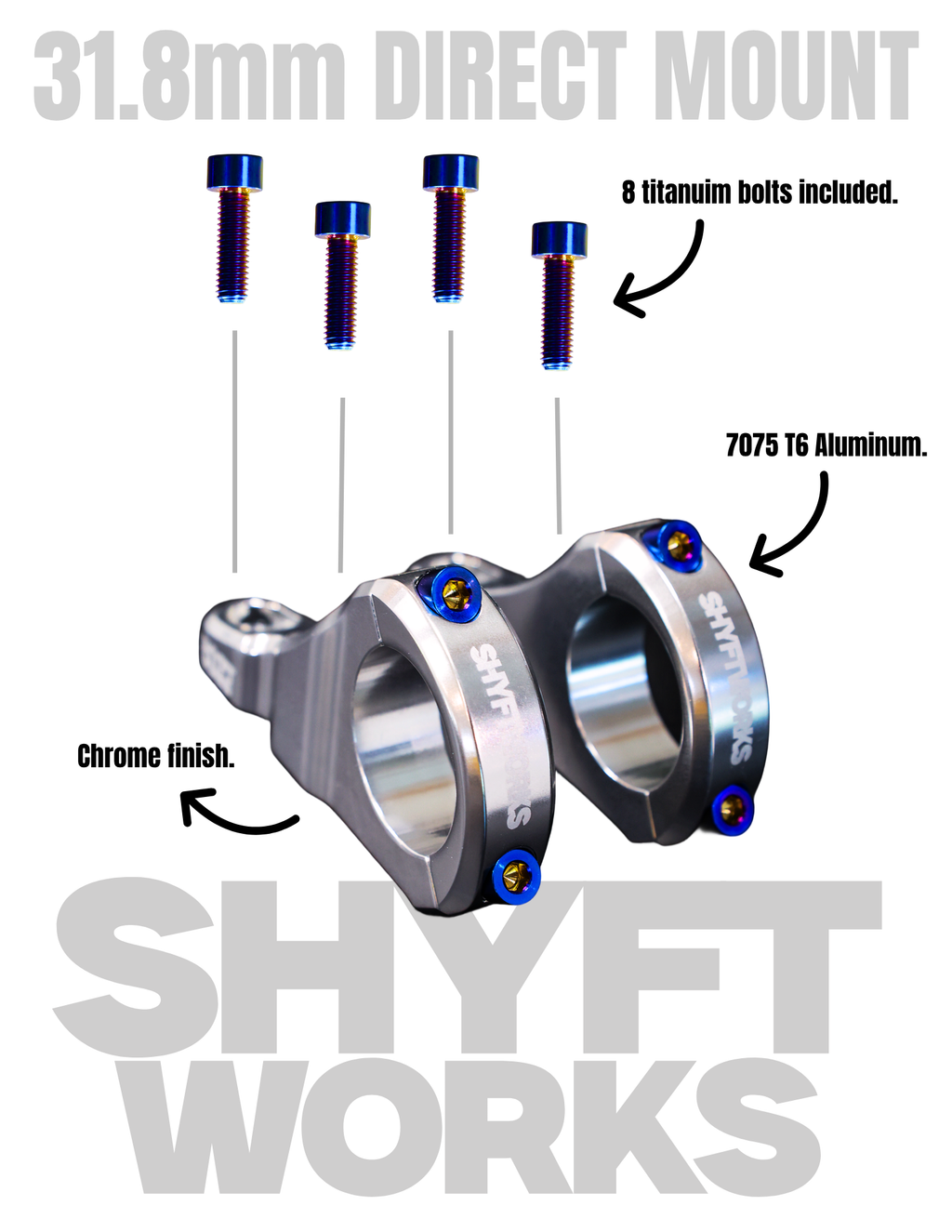 SHYFTWORKS Direct Stem 31.8 V1 (FREE TITANIUM BOLTS)
