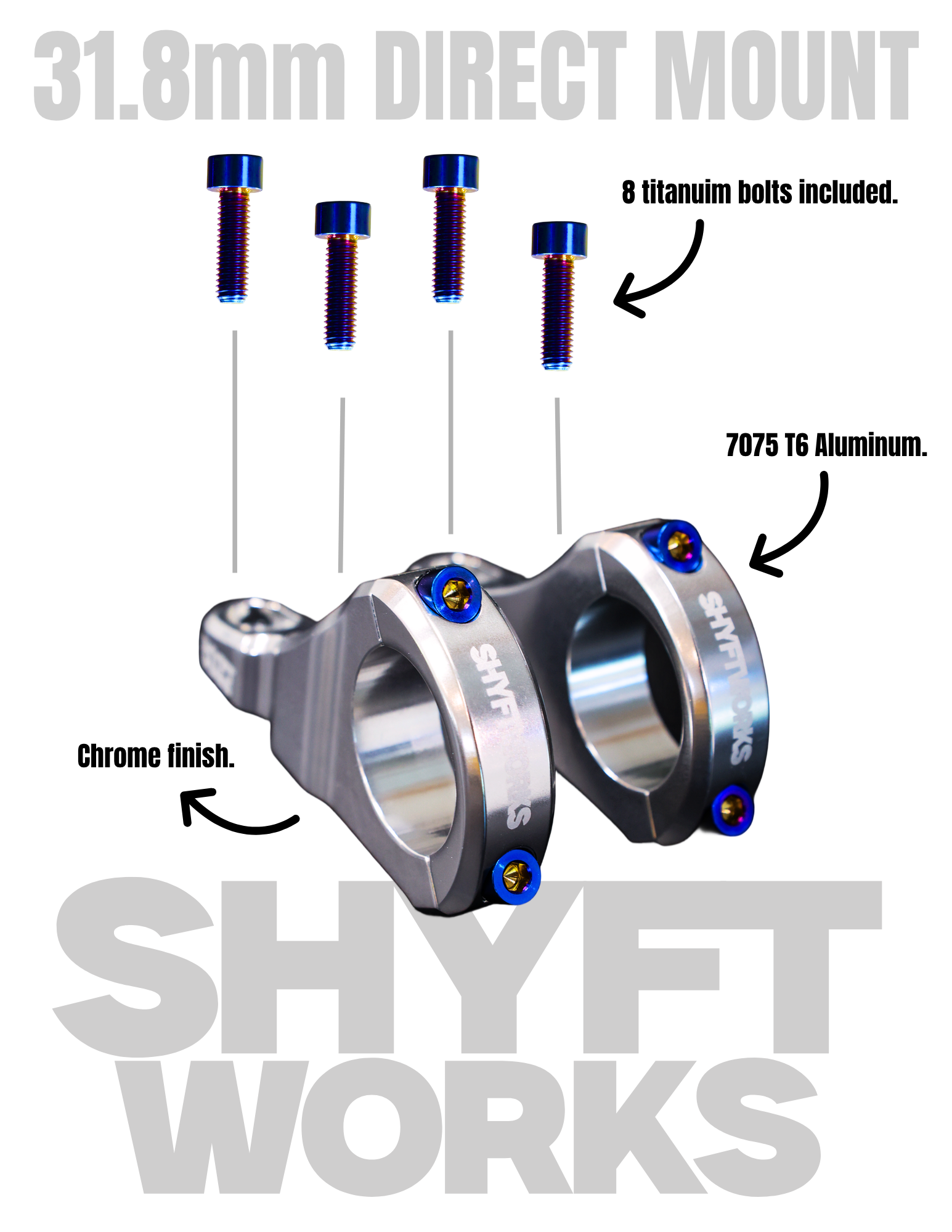 SHYFTWORKS Direct Stem 31.8 V1 (FREE TITANIUM BOLTS)